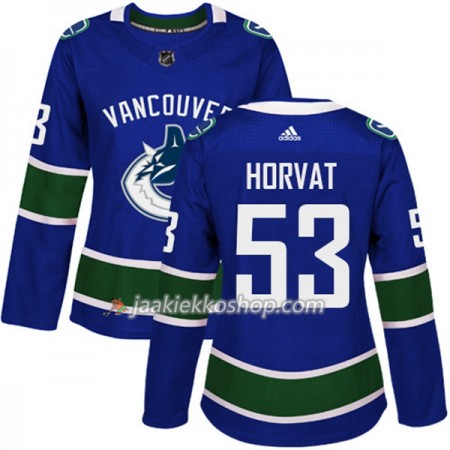 Nainen NHL Vancouver Canucks Pelipaita Bo Horvat 53 Adidas 2017-2018 Sininen Authentic